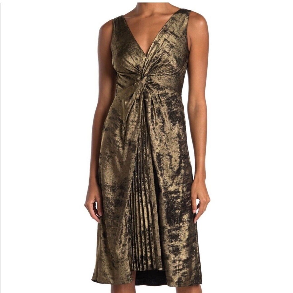 Bailey 44 Dress‎ Sofias Twist Bronze Gold NWT Silky Party Wedding Cocktail Sz 4